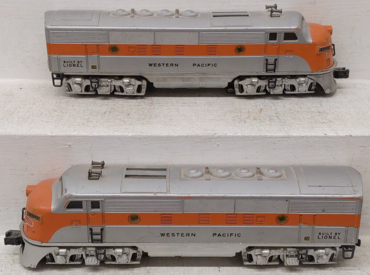 Lionel 2345 Vintage O Western Pacific F3 AA Diesel Locomotive Set VG