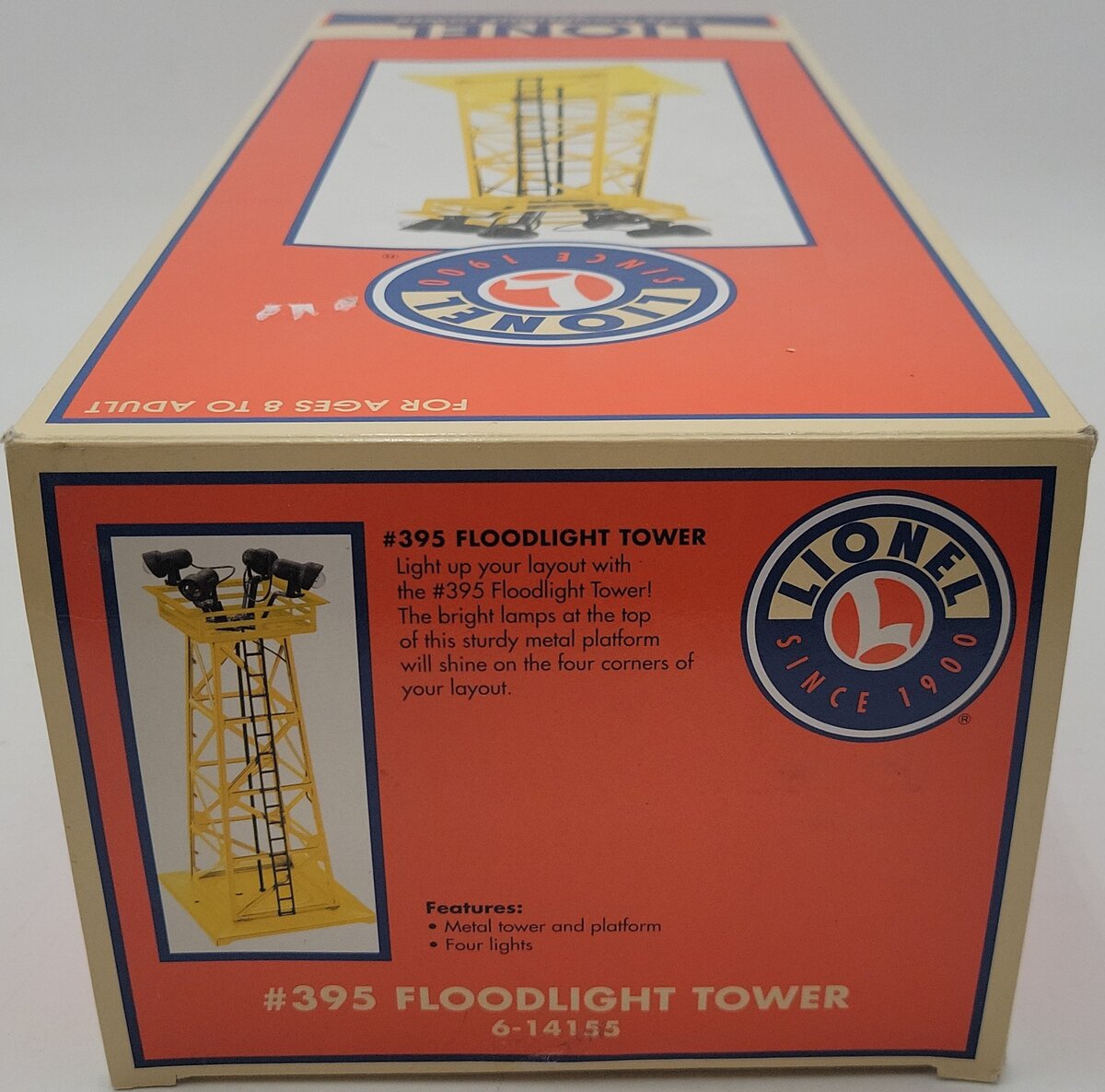 Lionel 6-14155 O Yellow Floodlight Tower #395 VG/Box