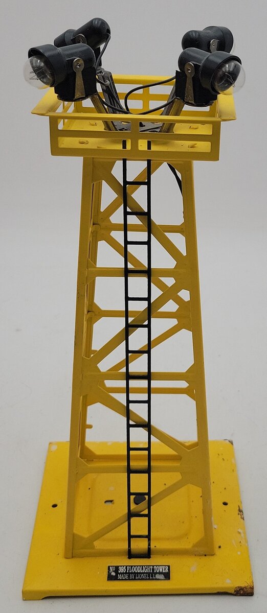 Lionel 6-14155 O Yellow Floodlight Tower #395 VG/Box
