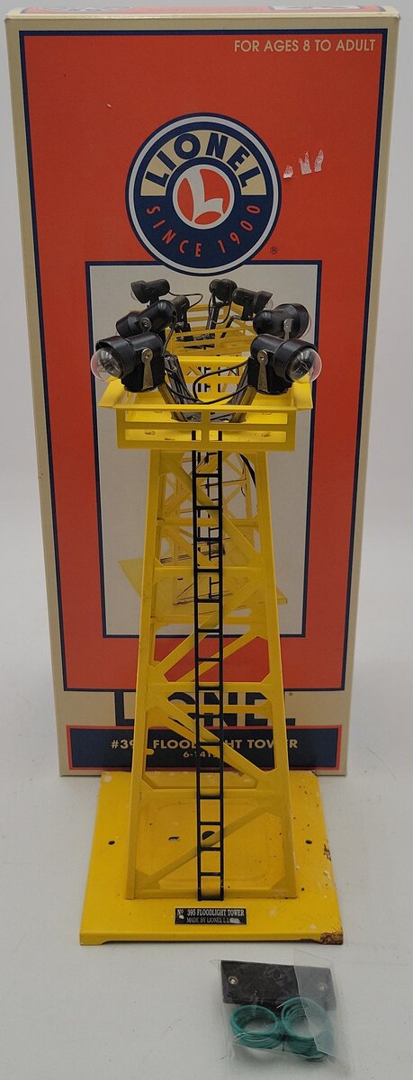 Lionel 6-14155 O Yellow Floodlight Tower #395 VG/Box