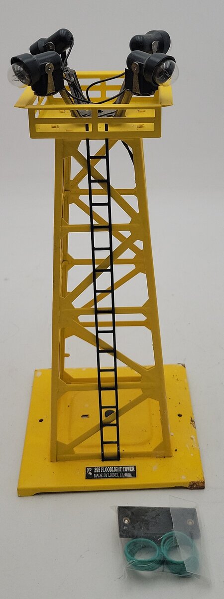 Lionel 6-14155 O Yellow Floodlight Tower #395 VG/Box