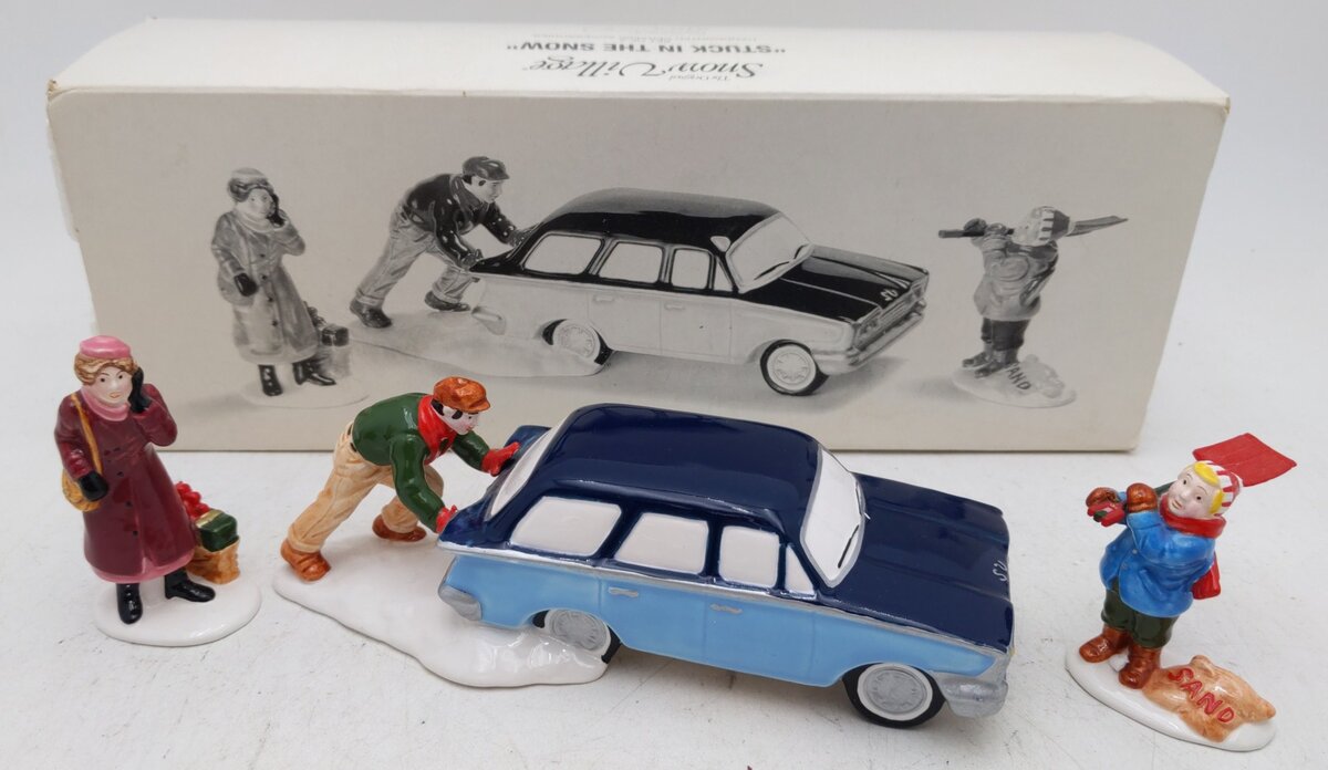 Dept 56 5471-2 Stuck In The Snow Ceramic Figures (3) EX/Box