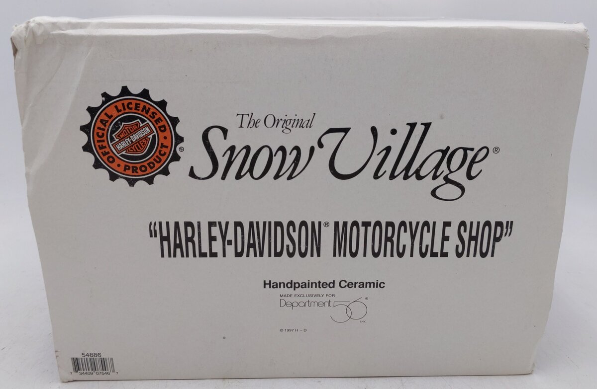 Dept 56 56.54886 Harley Davidson Motorcycle Shop EX/Box