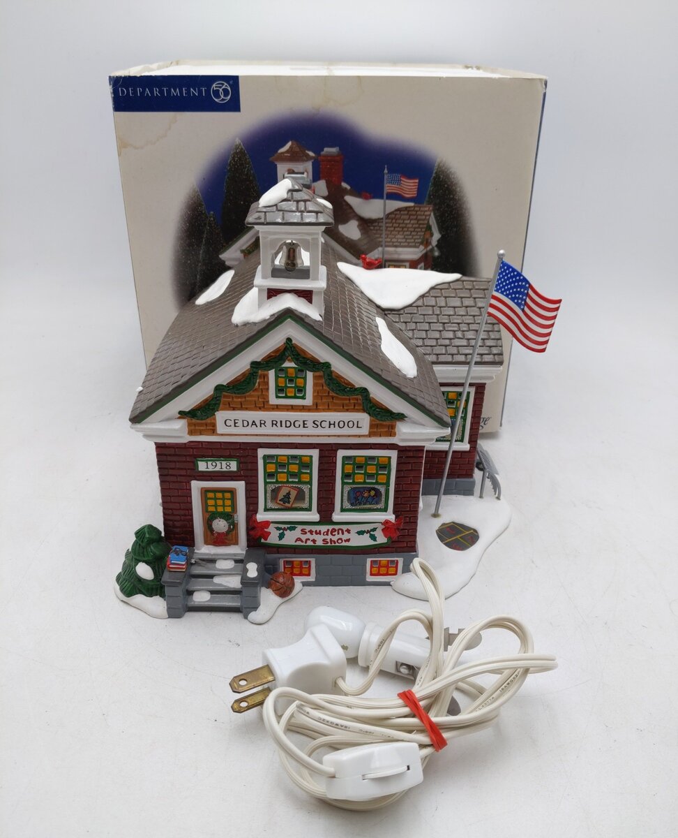 Dept 56 55070 Snow Village Cedar Ridge School EX/Box