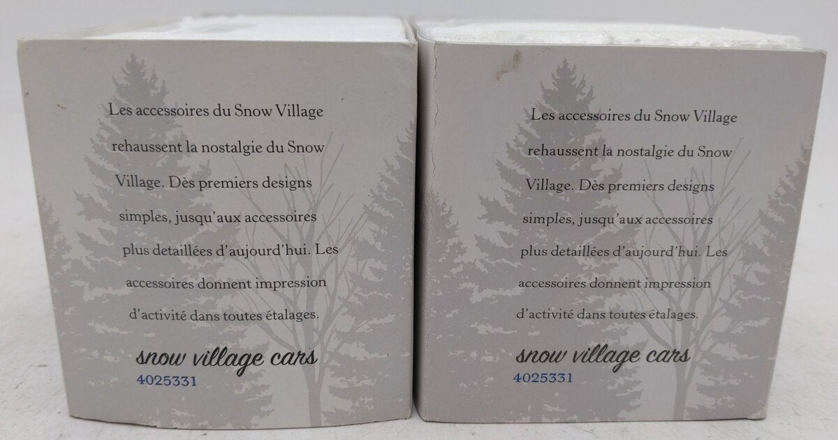 Dept 56 4025331 Snow Village Cars (Set of 2) EX/Box
