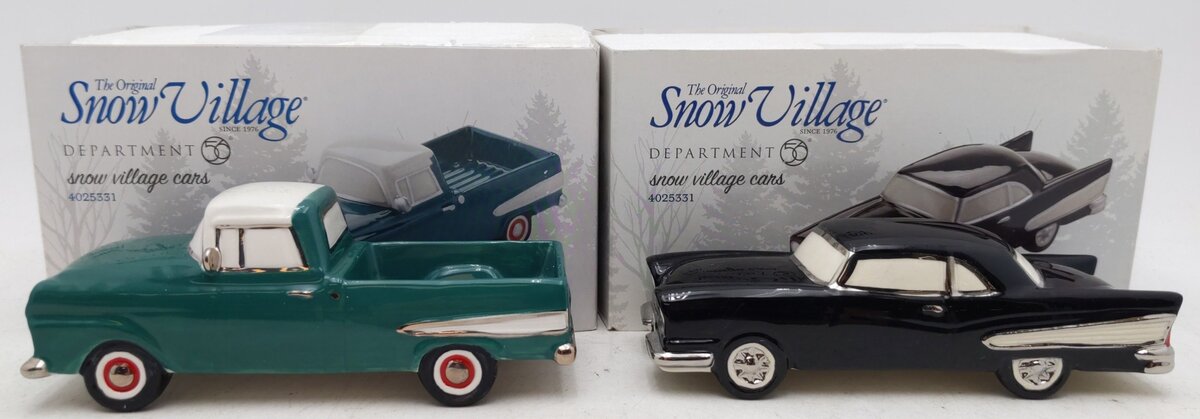 Dept 56 4025331 Snow Village Cars (Set of 2) EX/Box