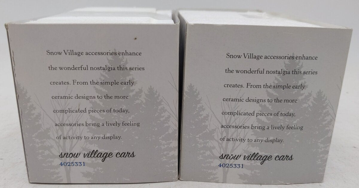 Dept 56 4025331 Snow Village Cars (Set of 2) EX/Box