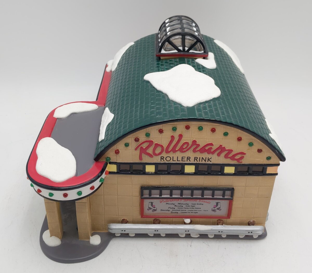 Dept 56 54916 Snow Village "Rollerama Roller Rink" Hand Painted Ceramic Building EX/Box