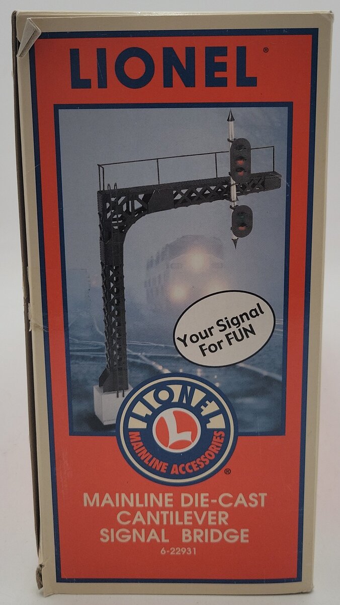 Lionel 6-22931 O Gauge Die-Cast Cantilever Signal Bridge EX/Box