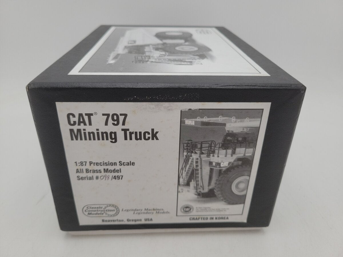CCM CAT797 1:87 Scale BRASS White Mining Truck Serial #098 LN/Box