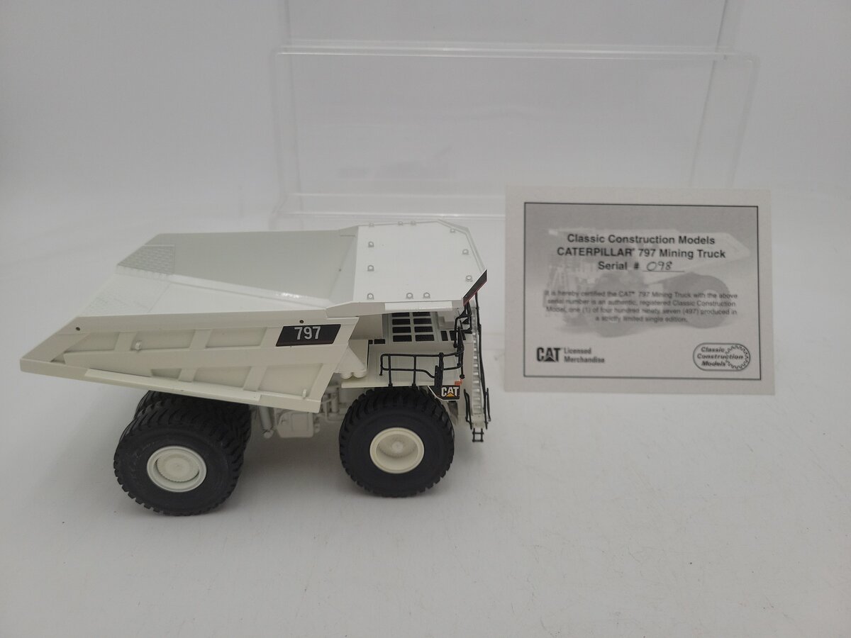 CCM CAT797 1:87 Scale BRASS White Mining Truck Serial #098 LN/Box