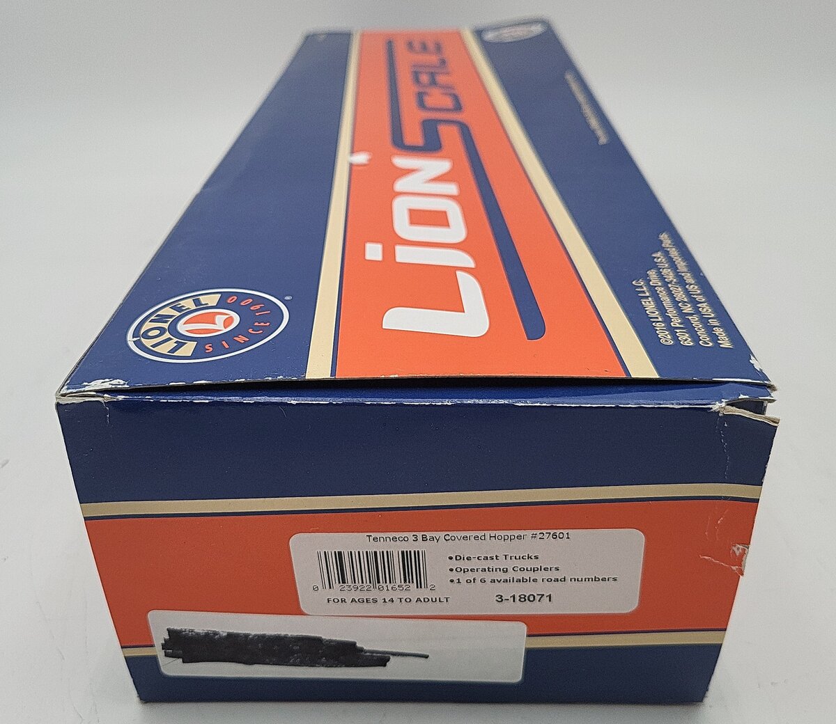 Lionel 3-18071 O Gauge Tenneco 3-Bay Covered Hopper #27601 LN/Box