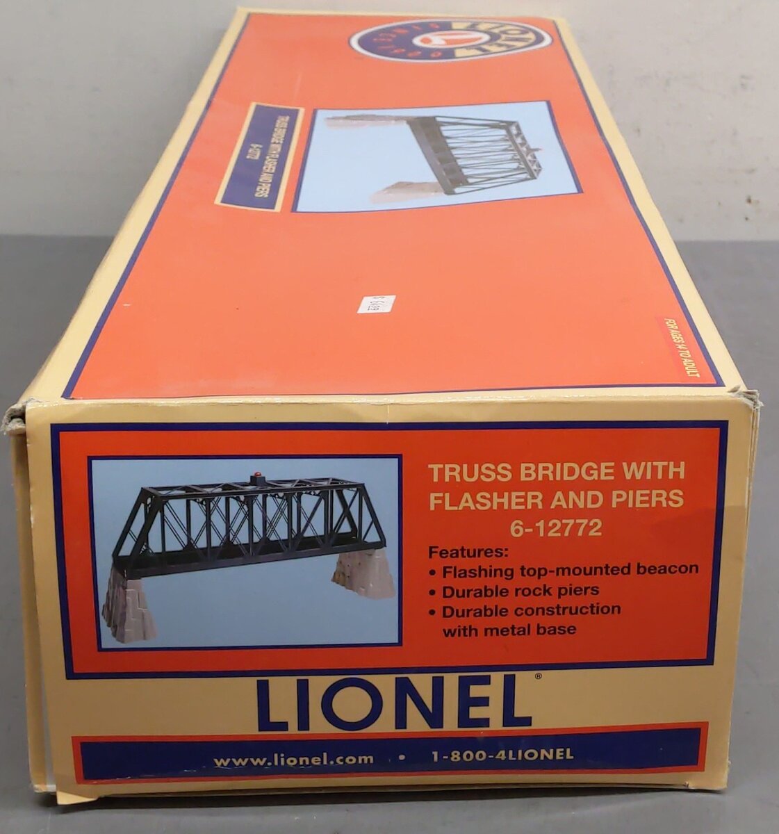 Lionel 6-12772 O Gauge Truss Bridge with Flasher and Piers -Assembled VG/Box