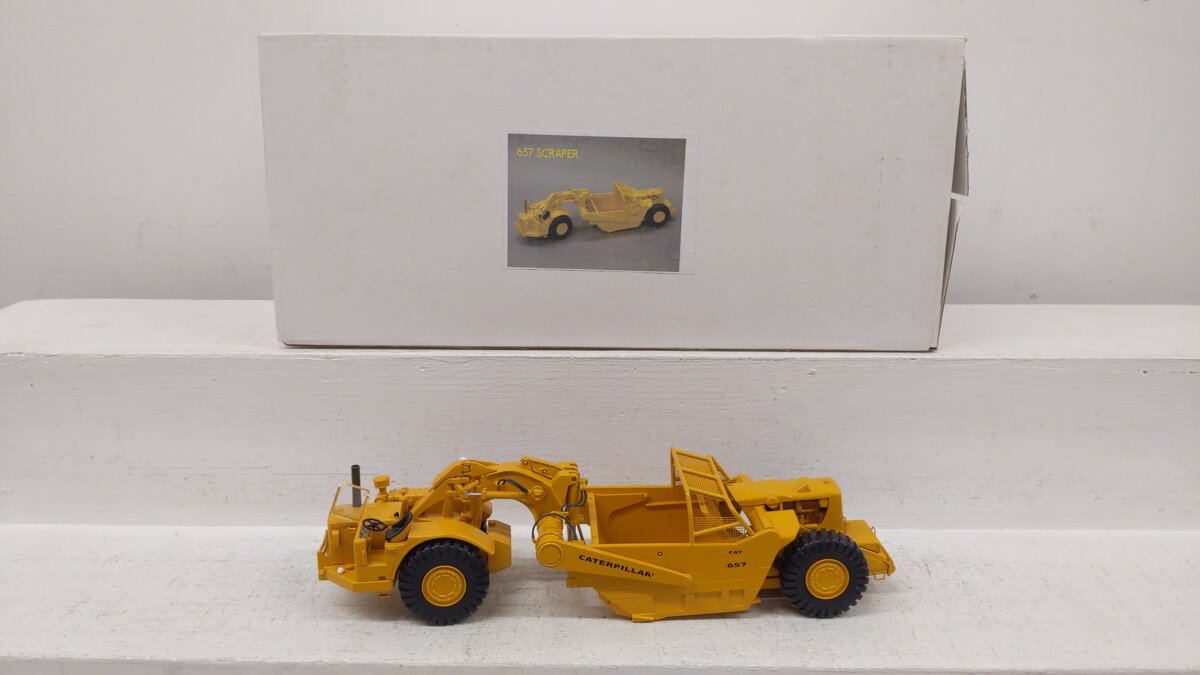 Acme 657 1:50 Scale Early Black Rat Caterpillar CAT657 Scraper Die Cast Model VG/Box