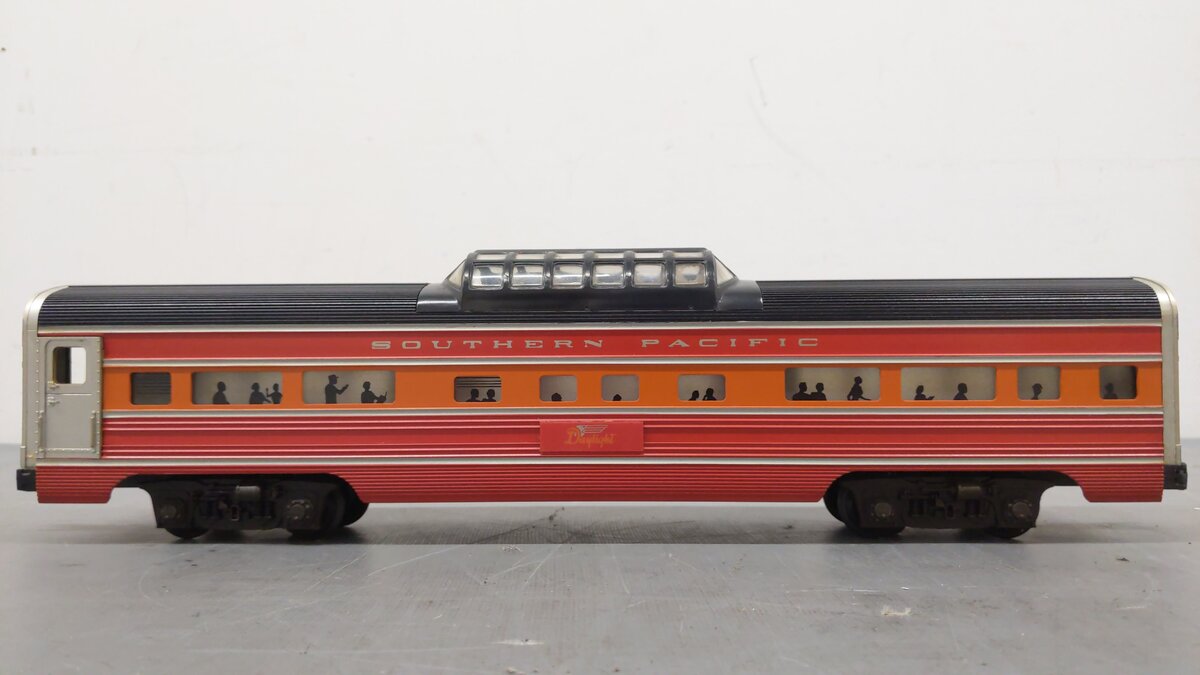 Lionel 6-7211 O Gauge Southern Pacific Daylight Aluminum Vista Dome Car VG