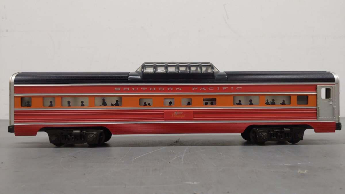 Lionel 6-7211 O Gauge Southern Pacific Daylight Aluminum Vista Dome Car VG