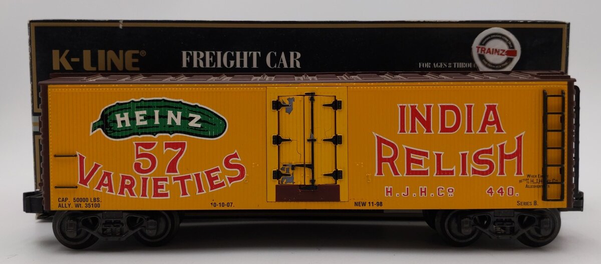K-Line K642-5202 O Gauge H.J. Heinz India Relish Wood-Sided Refrigerator Car EX/Box