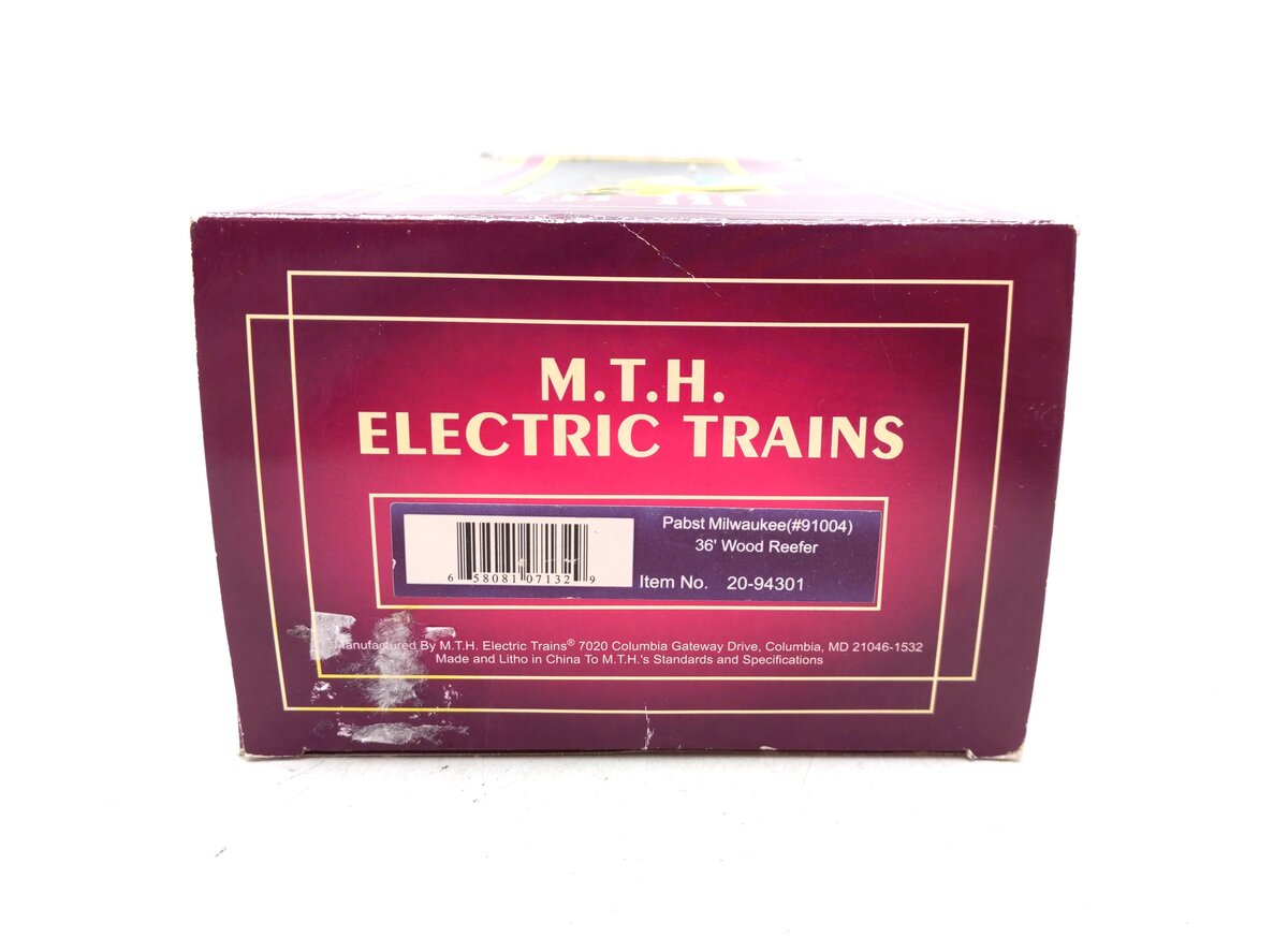 MTH 20-94301 O Gauge Pabst Milwaukee Refrigerator Car #91004 EX/Box