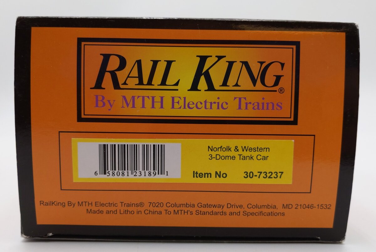 MTH 30-73237  O Gauge Norfolk & Western 3-Dome Tank Car LN/Box