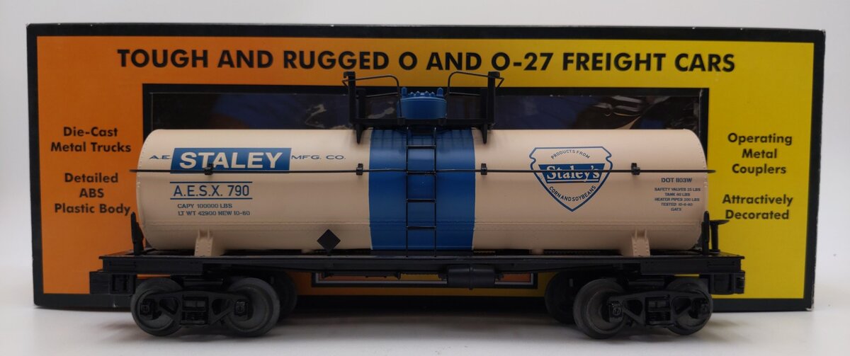 MTH 30-73426 O Staley Tank Car LN/Box