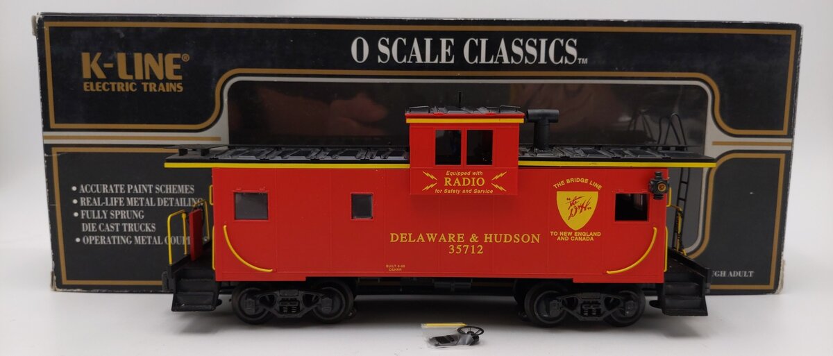 K-Line K613-1451 O Gauge Delaware & Hudson Extended Vision Caboose #35712 VG/Box