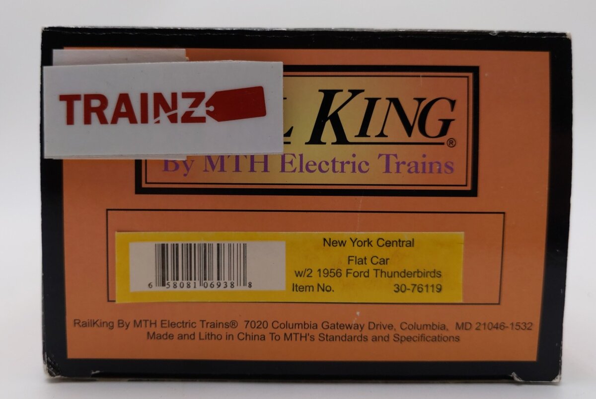 MTH 30-76119 O Gauge New York Central Flat Car w/ Box Trucks EX/Box