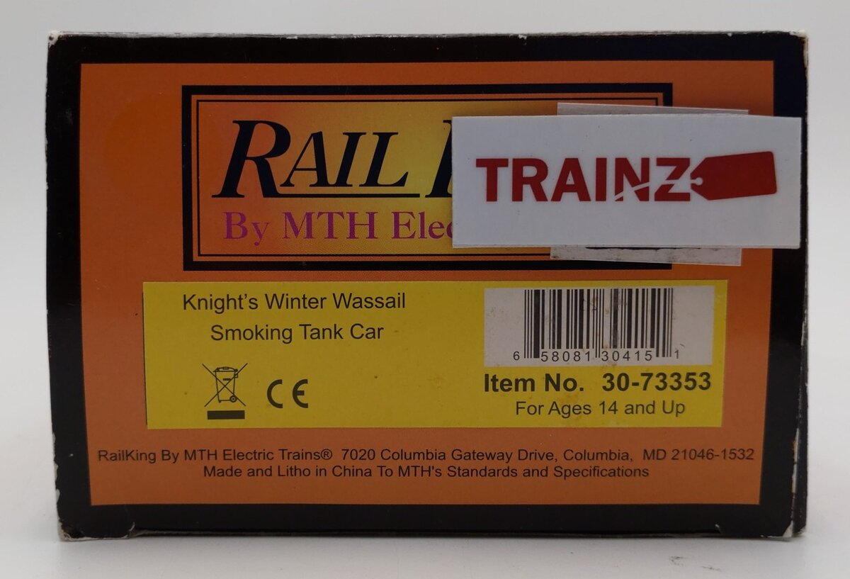 MTH 30-73353 O Gauge Knight Winter Smoking Tank Car EX/Box