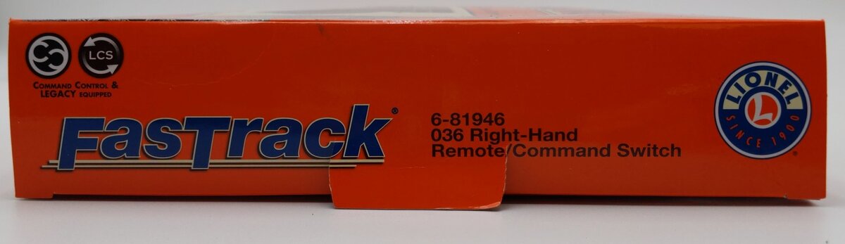 Lionel 6-81946 O-36 Remote Right Hand FasTrack Command Switch Turnout EX/Box
