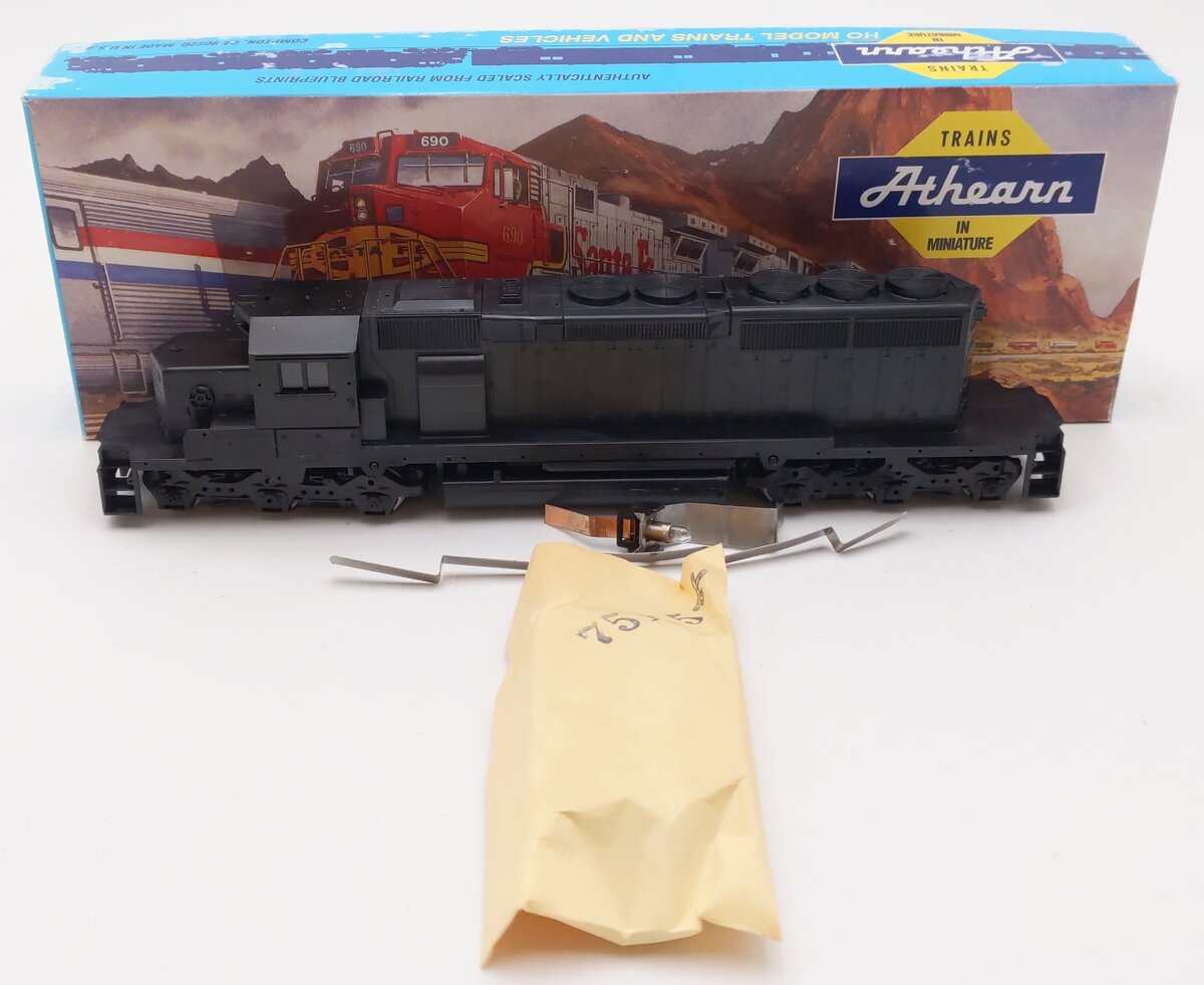 Athearn 4400 HO Undecorated SD40-2 Powered Diesel Locomotive VG/Box
