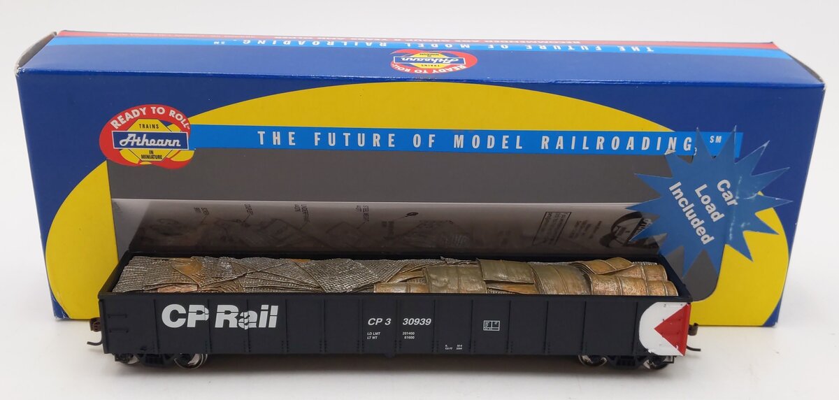 Athearn 92828 HO Canadian Pacific Rail 52' Mill Gondola w/Scrap Load #330939 LN/Box