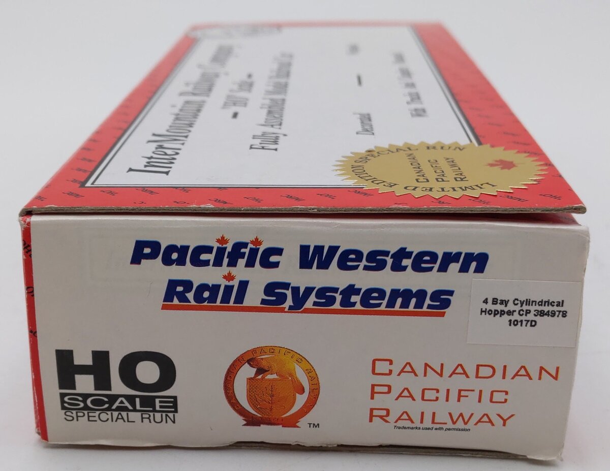 InterMountain 1017D HO Canadian Pacific 4-Bay Cylindrical Hopper Car #384978 EX/Box