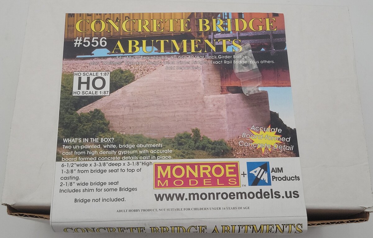 Monroe Models 556 HOn3 Bridge Abutment Board (Pack of 2) EX/Box