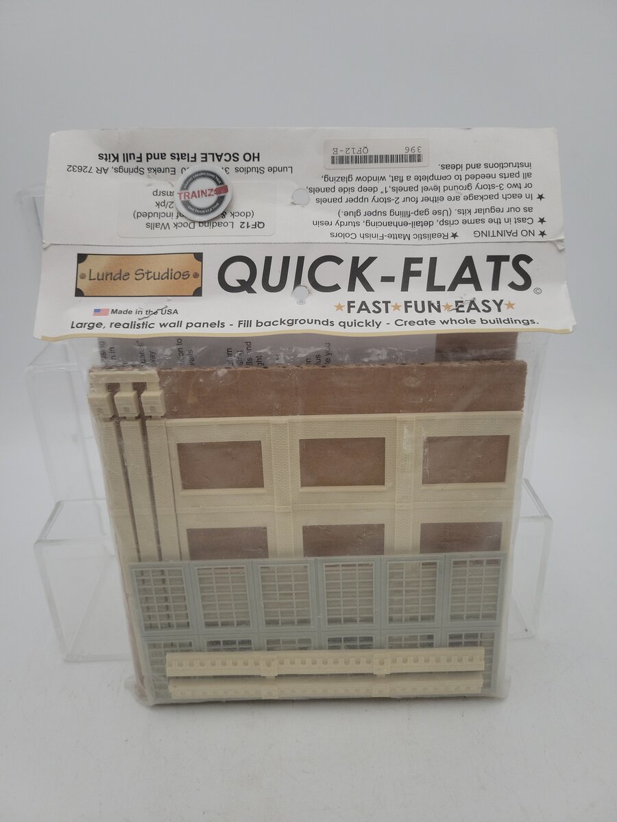 Lunde Studios QF12 HO Scale Quick-Flats Loading Dock Walls Kit (Pack of 2) EX/Box