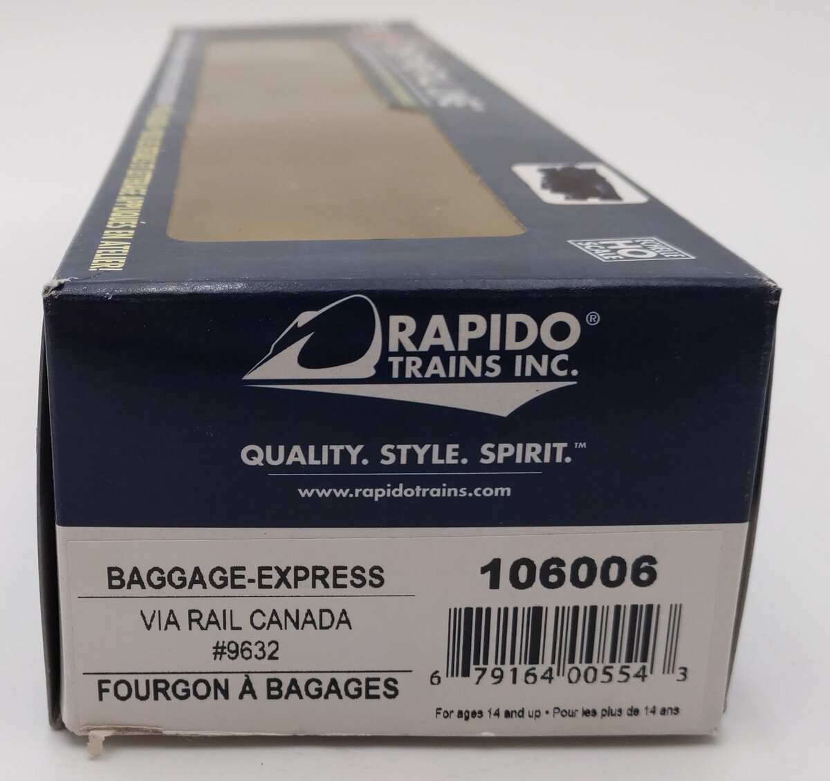 Rapido Trains 106006 HO Via Rail Canada 73' 6" Smooth Side Baggage-Express #9632 VG/Box
