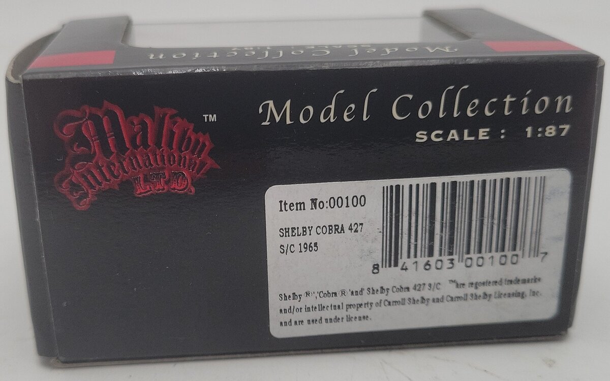 Malibu International 00100 1:87 Scale Blue Shelby Cobra EX/Box