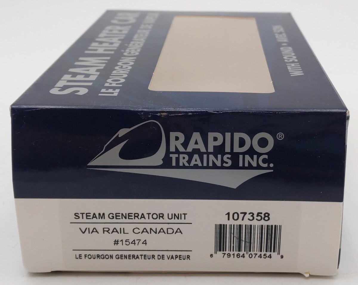 Rapido Trains 107358 HO VIA Rail Canada Oh So Noisy Steam Heater Car #15474 LN/Box