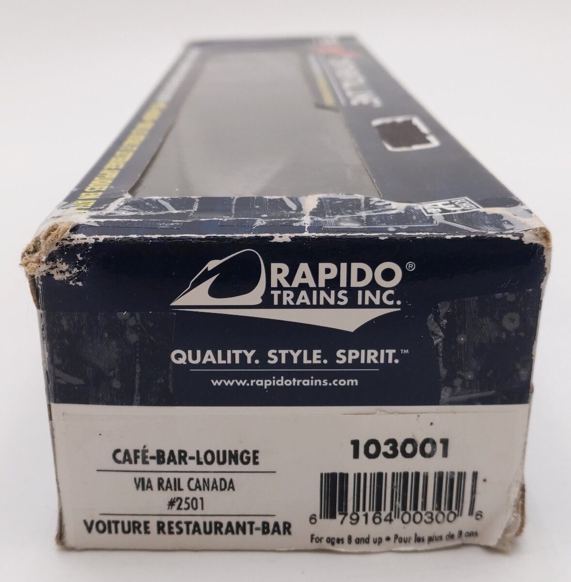 Rapido Trains 103001 HO VIA Rail Canada Cafe-Bar-Lounge #2501 EX/Box
