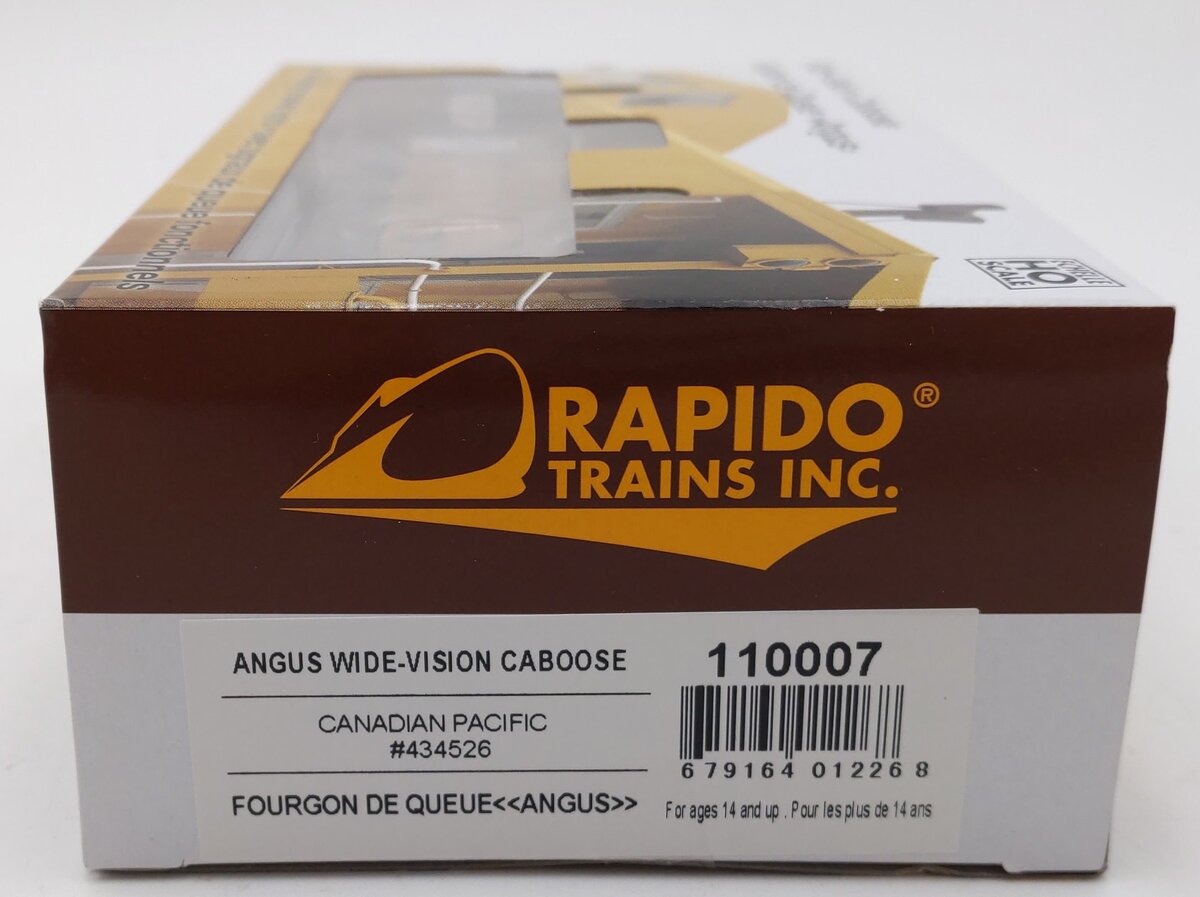 Rapido Trains 110007 HO Canadian Pacific Angus Wide-Vision Caboose #434526 MT/Box