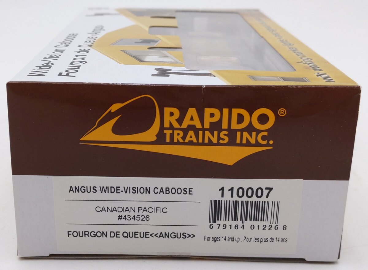 Rapido Trains 110007 HO Canadian Pacific Angus Wide-Vision Caboose #434526 MT/Box