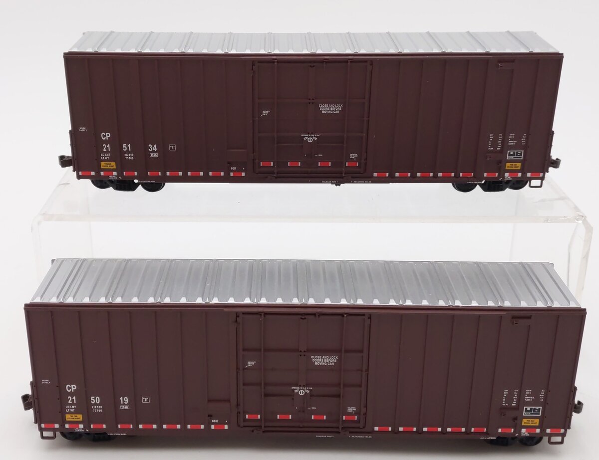 Walthers 932-27107 HO CP Gunderson 50' Hi-Cube Paper Box Car (Pack of 2) VG/Box
