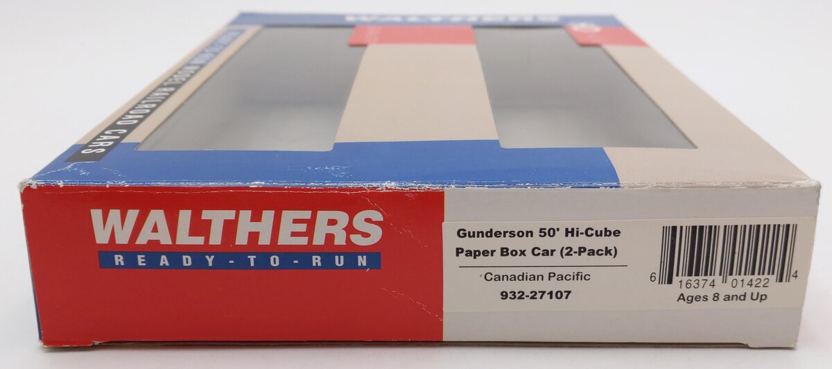 Walthers 932-27107 HO CP Gunderson 50' Hi-Cube Paper Box Car (Pack of 2) VG/Box