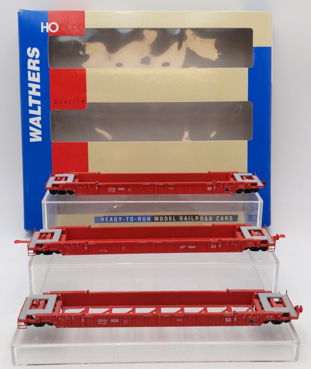 Walthers 932-3944 HO Canadian Pacific NSC 3-Unit 53' Well Car (Set of 3) VG/Box