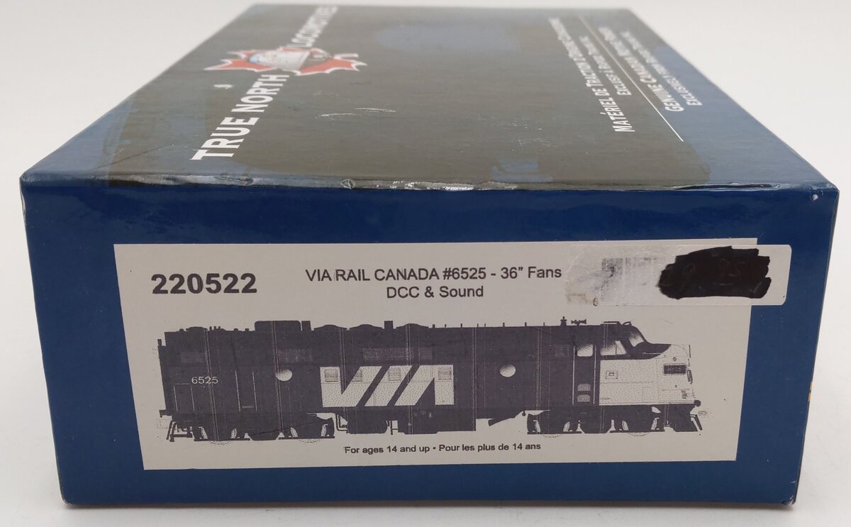 Rapido Trains 220522 HO VIA Rail Canada True North Diesel FP9A GPA-17d #6519 EX/Box