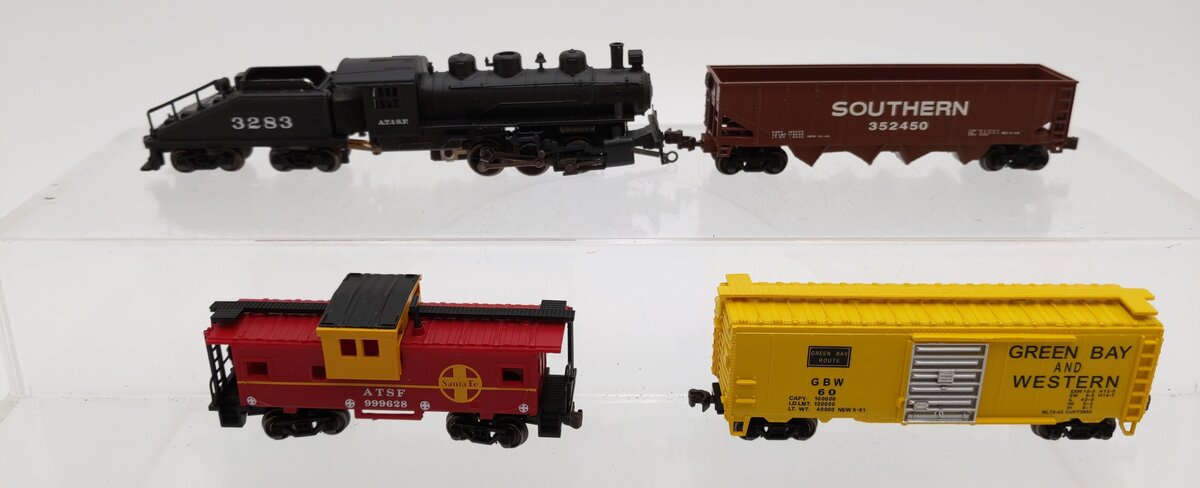 Bachmann 24014 N Scale Yard Boss Santa Fe Steam Starter Freight Train Set VG/Box