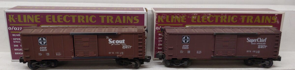 K-Line O Gauge Assorted Santa Fe Classic Map Cars:  K-64231, K-64233 [2] EX/Box