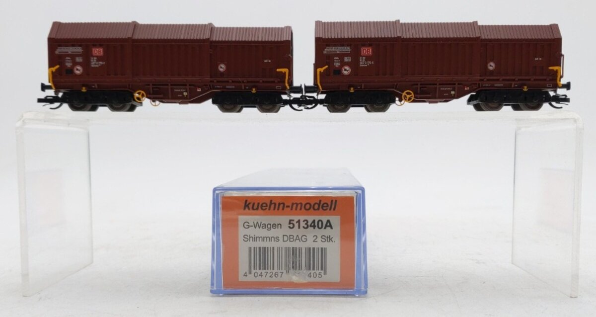 Kuehn-Modell 51340A HO Scale Deutsche Bahn AG Covered Wagons (Set of 2) LN/Box