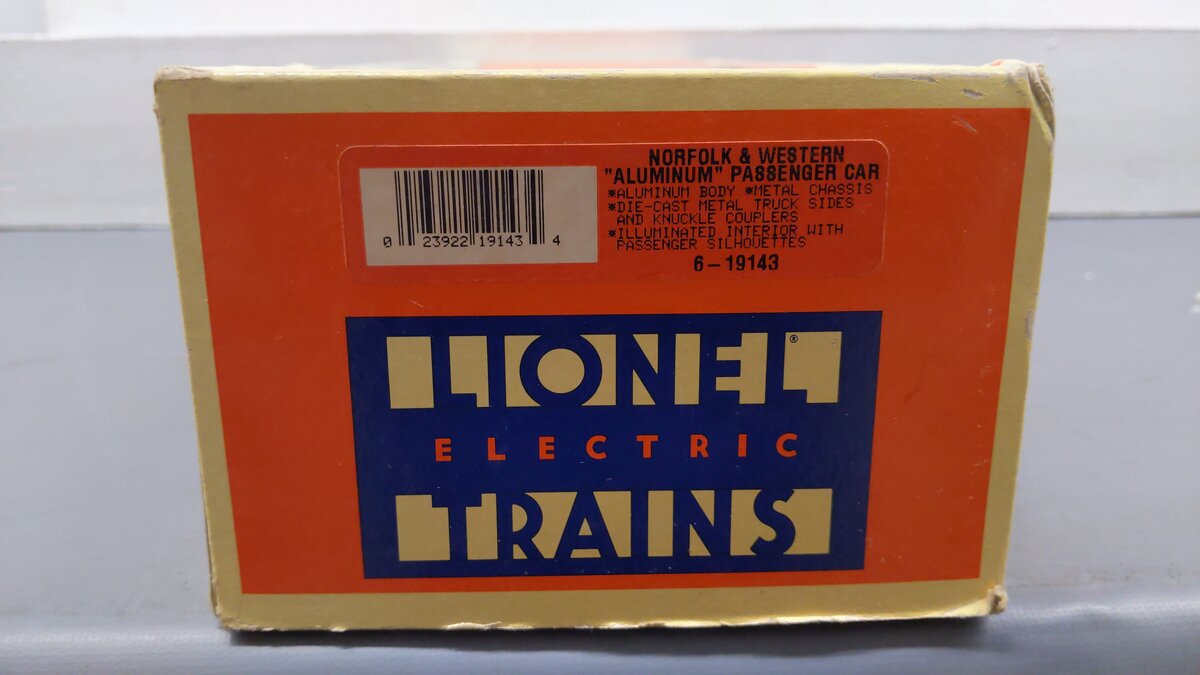 Lionel 6-19143 O Gauge N&W The Powhatan Arrow Aluminum Passenger Car #537 EX/Box