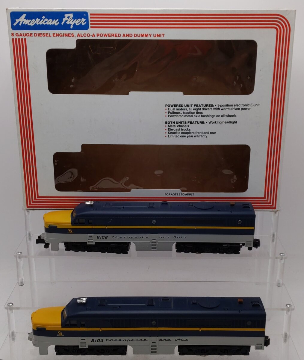 American Flyer 6-48102 S Gauge Chesapeake & Ohio PA-1 Diesel Locomotive Set EX/Box