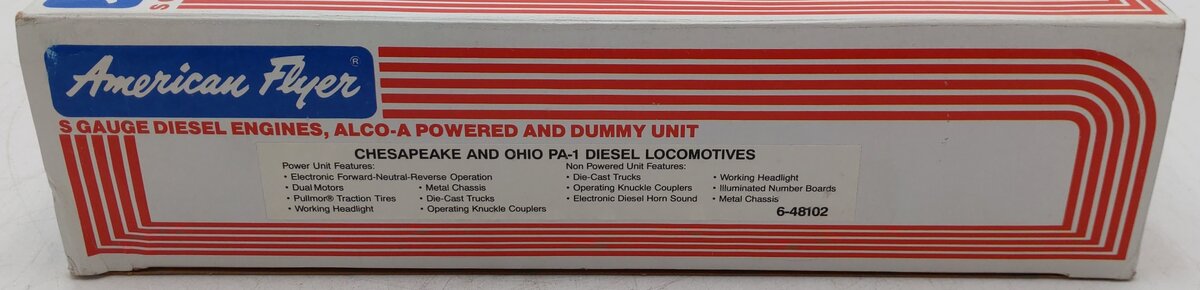 American Flyer 6-48102 S Gauge Chesapeake & Ohio PA-1 Diesel Locomotive Set EX/Box