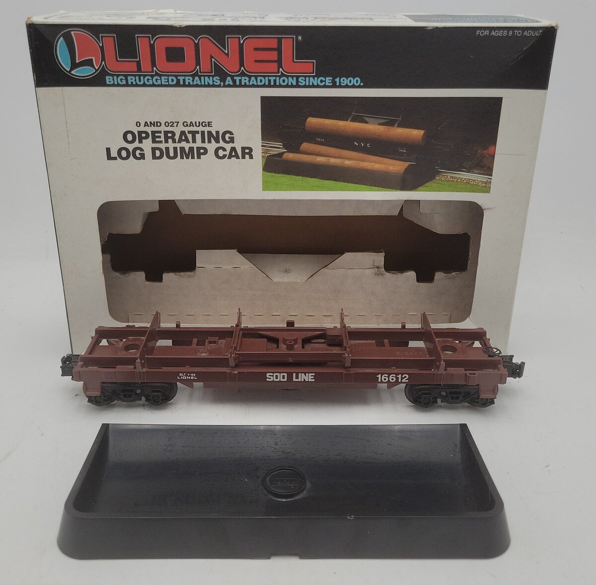 Lionel 6-16612 SOO Line Operating Log Dump Car EX/Box